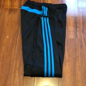 Black/Teal adidas pants